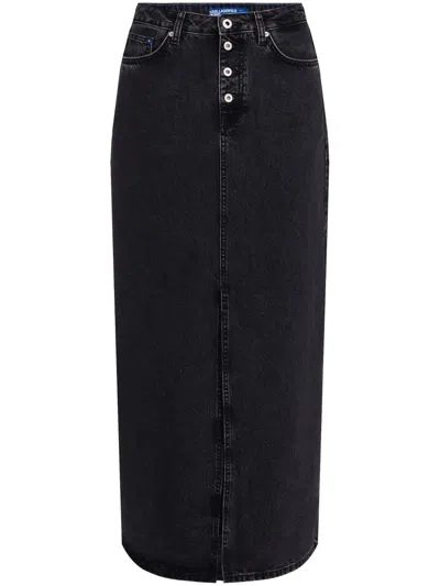 Karl Lagerfeld Jeans Shank Denim Maxi Skirt In Black