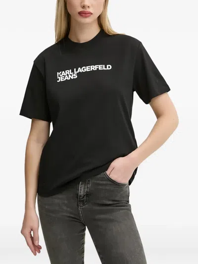 Karl Lagerfeld Jeans Short-sleeve Crew Neck T-shirt In Black