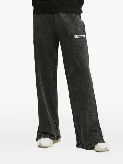 Karl Lagerfeld Jeans Side-split Trousers In Gray