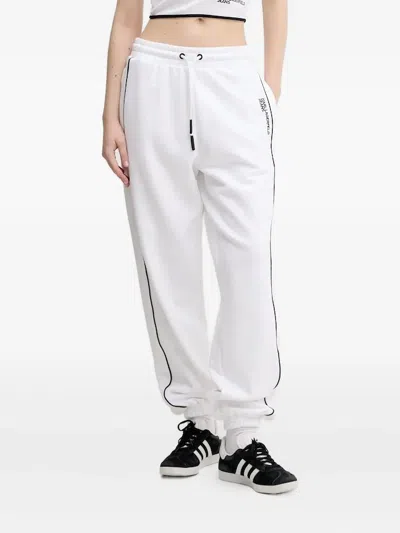Karl Lagerfeld Jeans Side-stripe Drawstring Track Pants In White