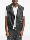 Karl Lagerfeld Jeans Sleeveless Biker Jacket In Black