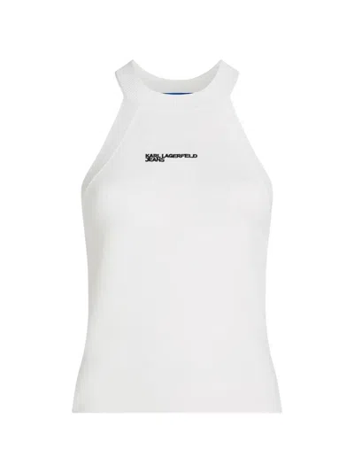 Karl Lagerfeld Jeans Sleeveless Tank Top In White