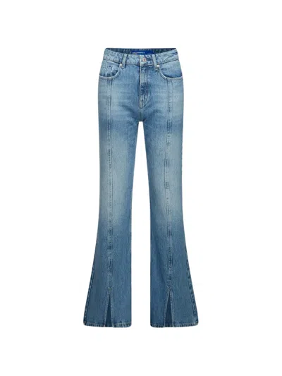Karl Lagerfeld Jeans Slit Flared Jeans In Animal Print
