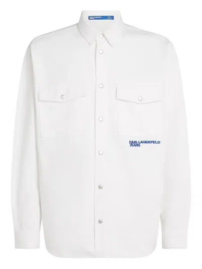 Karl Lagerfeld Jeans Slogan-print Shirt In White