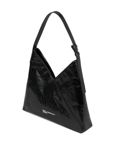 Karl Lagerfeld Jeans Small Geo Leather Tote Bag In Black