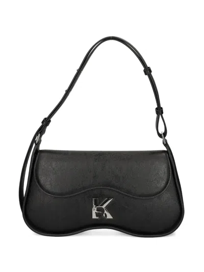 Karl Lagerfeld Jeans Small K-logo Curved Shoulder Bag In Black