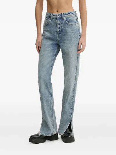 Karl Lagerfeld Jeans Split-hem Jeans In Blue