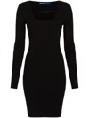 Karl Lagerfeld Jeans Square-neck Knitted Dress In Schwarz