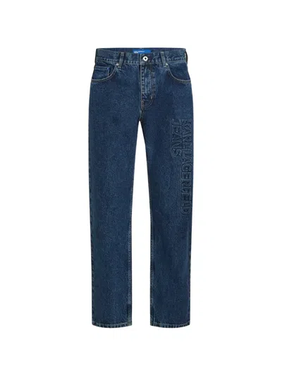 Karl Lagerfeld Jeans Straight Logo Jeans In Blue