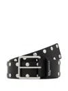 Karl Lagerfeld Jeans Stud-embellished Belt In Black
