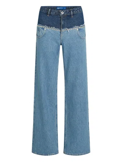 Karl Lagerfeld Jeans Studded Jeans In Blue