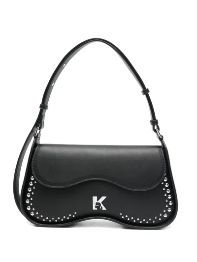 Karl Lagerfeld Jeans Studded Shoulder Bag In Black