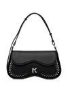 Karl Lagerfeld Jeans Sunglasses Studded Shoulder Bag In Black