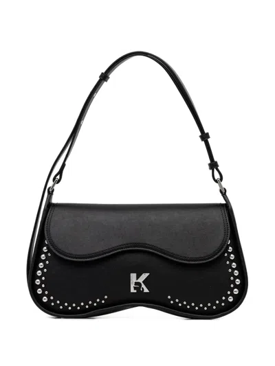 Karl Lagerfeld Jeans Sunglasses Studded Shoulder Bag In Black