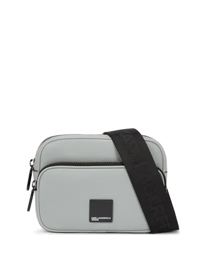 Karl Lagerfeld Jeans Textured Crossbody Bag In Grey