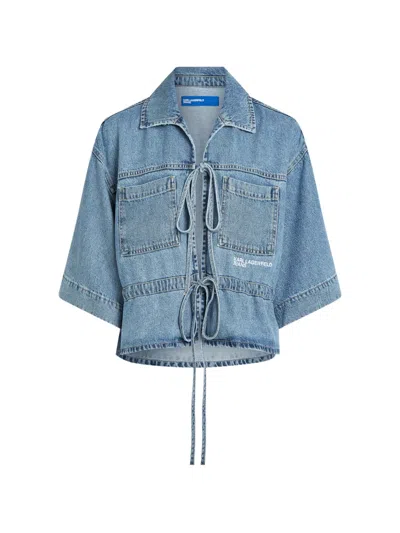 Karl Lagerfeld Jeans Tie Blouse In Multi