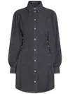 Karl Lagerfeld Jeans Tied-waist Denim Shirt Dress In Grey
