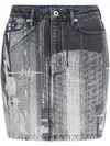 Karl Lagerfeld Jeans Tokyo-print Mini Skirt In Grey