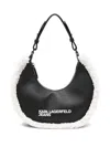 Karl Lagerfeld Jeans Trimmed Shoulder Bag In Black