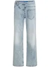 Karl Lagerfeld Jeans Twisted Mid-rise Jeans In Blue