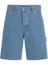 Karl Lagerfeld Jeans Utility Jeans-shorts Aus Bio-baumwolle In Blau