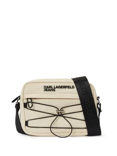 Karl Lagerfeld Jeans Utility Drawstring Crossbody Bag In Neutrals