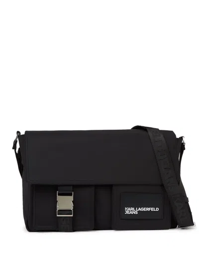 Karl Lagerfeld Jeans Utility Messenger Bag In Black