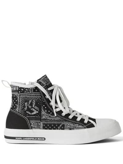 Karl Lagerfeld Jeans Vulc Sneakers Mit Bandana-print In Schwarz