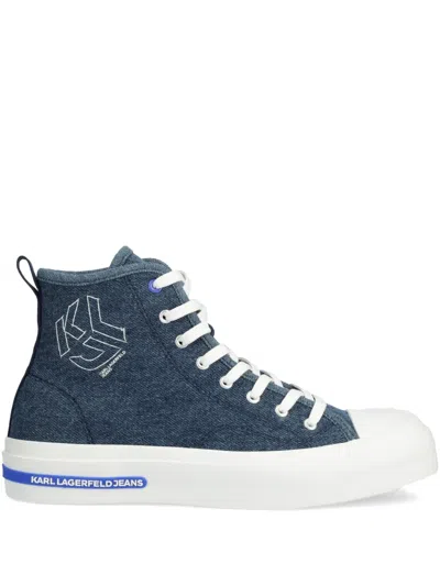 Karl Lagerfeld Jeans Klj Vulc Hi-top Sneakers In Blue