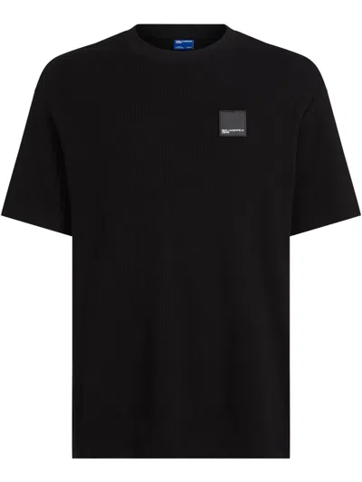 Karl Lagerfeld Jeans Waffle-knit T-shirt In Black