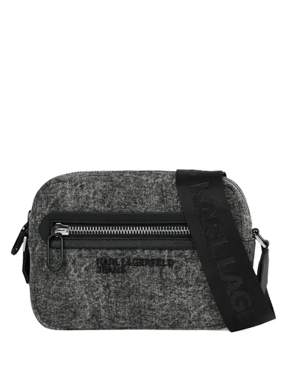 Karl Lagerfeld Jeans Washed-denim Bag In Gray