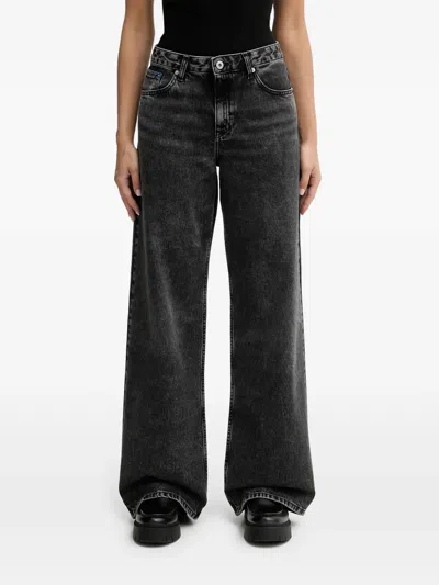 Karl Lagerfeld Jeans Wide-leg Jeans In Gray