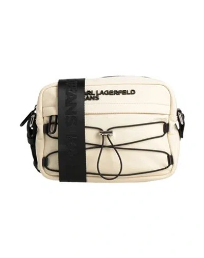 Karl Lagerfeld Jeans Woman Cross-body Bag Ivory Size - Polyamide, Polyurethane In Neutral