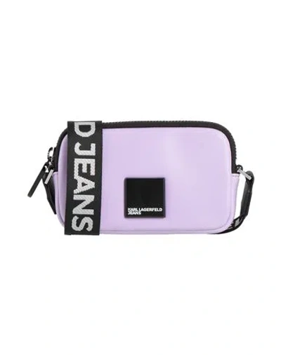 Karl Lagerfeld Jeans Woman Cross-body Bag Lilac Size - Textile Fibers In Purple