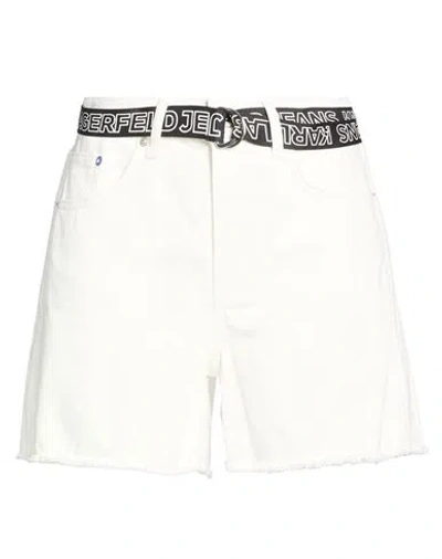 Karl Lagerfeld Jeans Woman Denim Shorts White Size 29 Organic Cotton