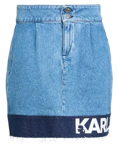 Karl Lagerfeld Jeans Woman Denim Skirt Blue Size 27 Cotton, Lyocell