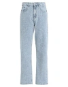 Karl Lagerfeld Jeans Klj Hr Straight Boucle Denim Woman Jeans Blue Size 31w-30l Organic Cotton In Blue