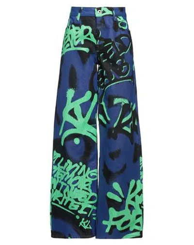 Karl Lagerfeld Jeans X Crapule2000 Mid-rise Wide-leg Jeans In Blue