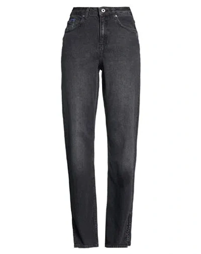 Karl Lagerfeld Jeans Woman Jeans Charcoal Size 32w-32l Cotton, Recycled Cotton, Elastane In Black