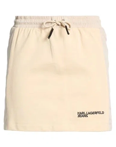 Karl Lagerfeld Jeans Woman Mini Skirt Beige Size Xl Organic Cotton, Polyester In Gray