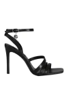 Karl Lagerfeld Jeans Woman Sandals Black Size 8 Leather