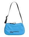 Karl Lagerfeld Jeans Woman Shoulder Bag Azure Size - Recycled Polyamide, Polyurethane In Blue