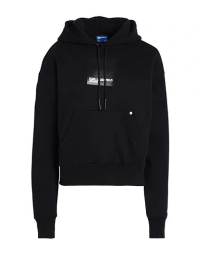 Karl Lagerfeld Jeans Woman Sweatshirt Black Size L Organic Cotton, Polyester