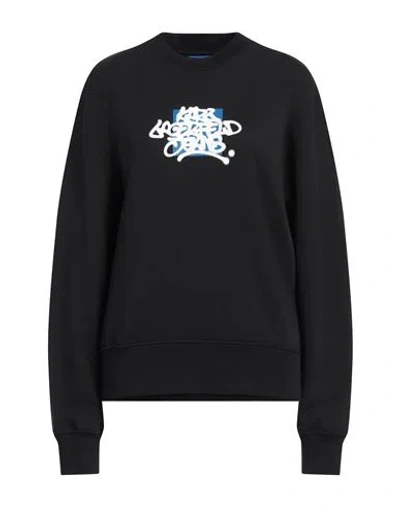 Karl Lagerfeld Jeans Woman Sweatshirt Black Size Xl Organic Cotton, Recycled Polyester