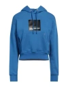 Karl Lagerfeld Jeans Woman Sweatshirt Blue Size L Organic Cotton, Recycled Polyester