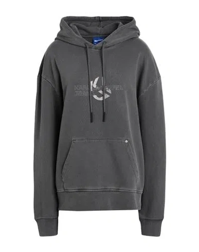 Karl Lagerfeld Jeans Woman Sweatshirt Lead Size M Organic Cotton In Grey