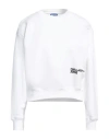 Karl Lagerfeld Jeans Woman Sweatshirt White Size L Cotton, Polyester
