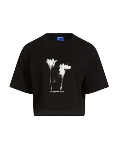 Karl Lagerfeld Jeans Woman T-shirt Black Size S Organic Cotton