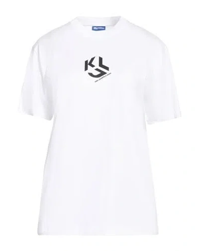 Karl Lagerfeld Jeans Woman T-shirt White Size Xl Organic Cotton