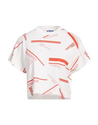 Karl Lagerfeld Jeans Woman T-shirt White Size Xs Organic Cotton